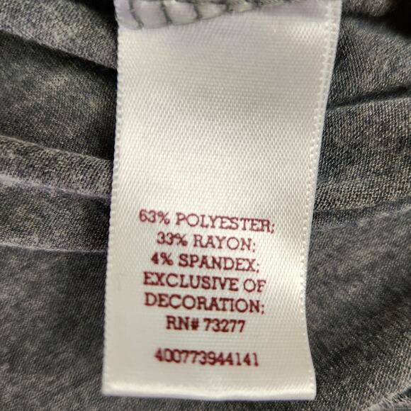 🌼SO Top Womens Size Medium Long Sleeve Gray Tee Lace Pocket - Picture 8 of 12